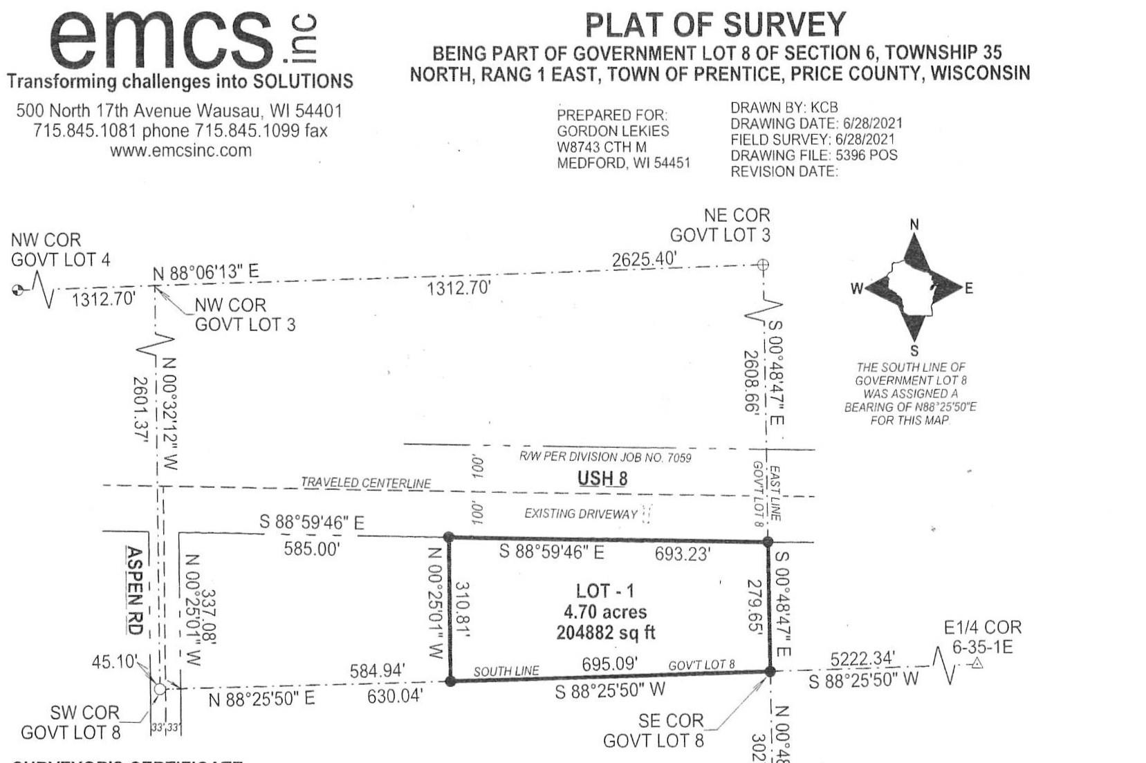 4.70 Acres US HIGHWAY 8, Prentice, Wisconsin 54556, ,Land,For Sale,4.70 Acres US HIGHWAY 8,22235551