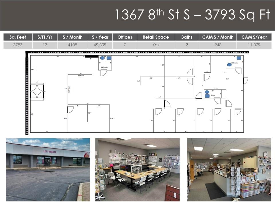 1367 S 8TH STREET, Wisconsin Rapids, Wisconsin 54494, ,Commercial/industrial,For Rent,1367 S 8TH STREET,22501256