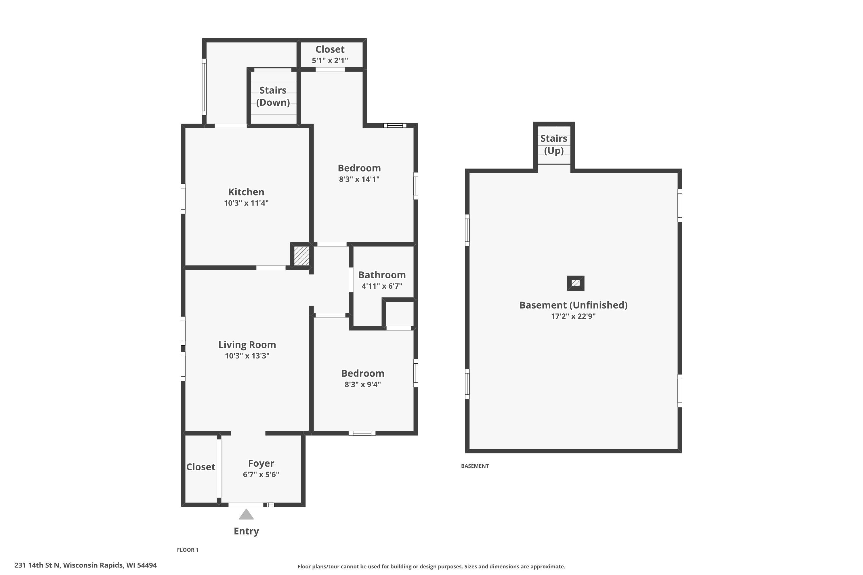 231 14TH STREET NORTH, Wisconsin Rapids, Wisconsin 54494, 2 Bedrooms Bedrooms, ,1 BathroomBathrooms,Residential,For Sale,231 14TH STREET NORTH,22502125