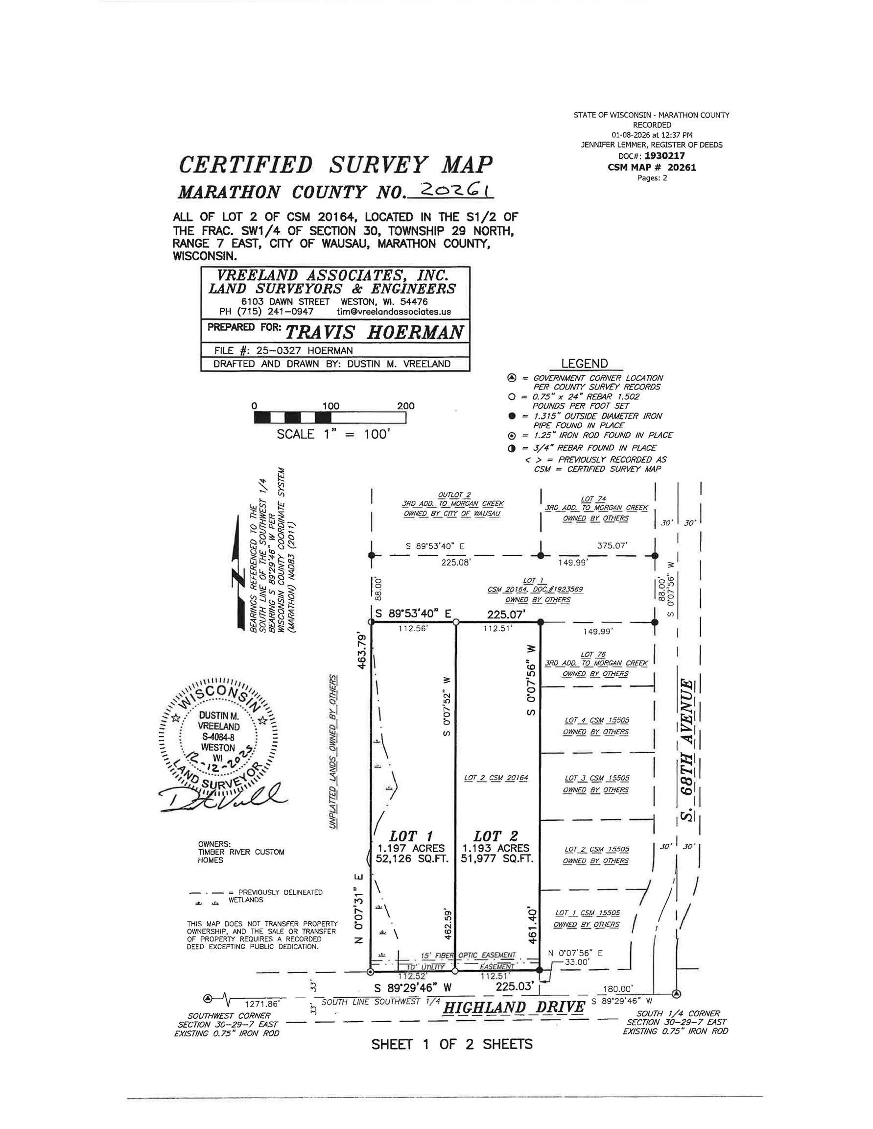 Lot 1 HIGHLAND DRIVE, Wausau, Wisconsin 54401, ,Land,For Sale,Lot 1 HIGHLAND DRIVE,22600190