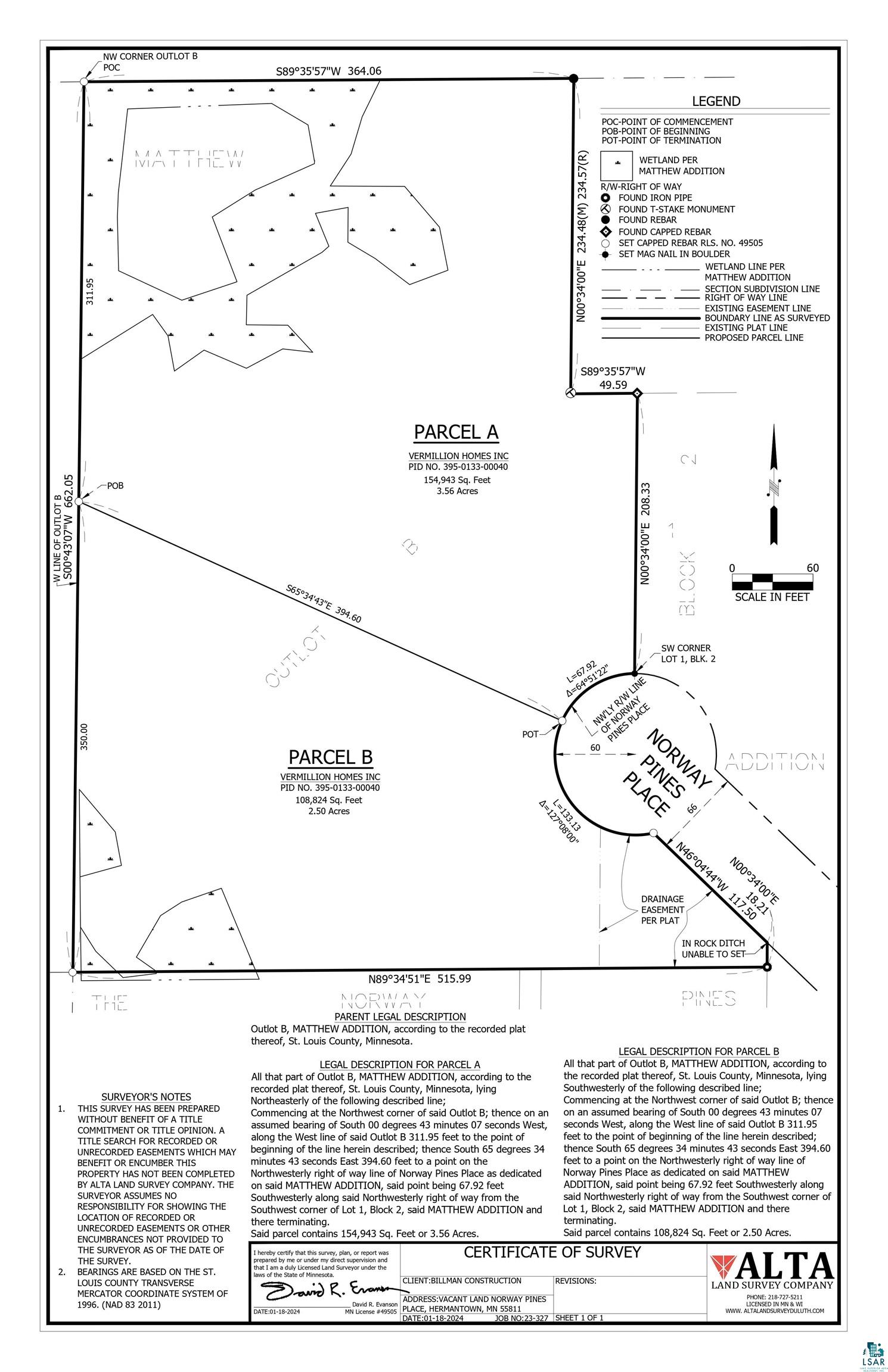 45xx - Lot B1 Norway Pines Place, Hermantown, MN 55811 Listing Photo  11