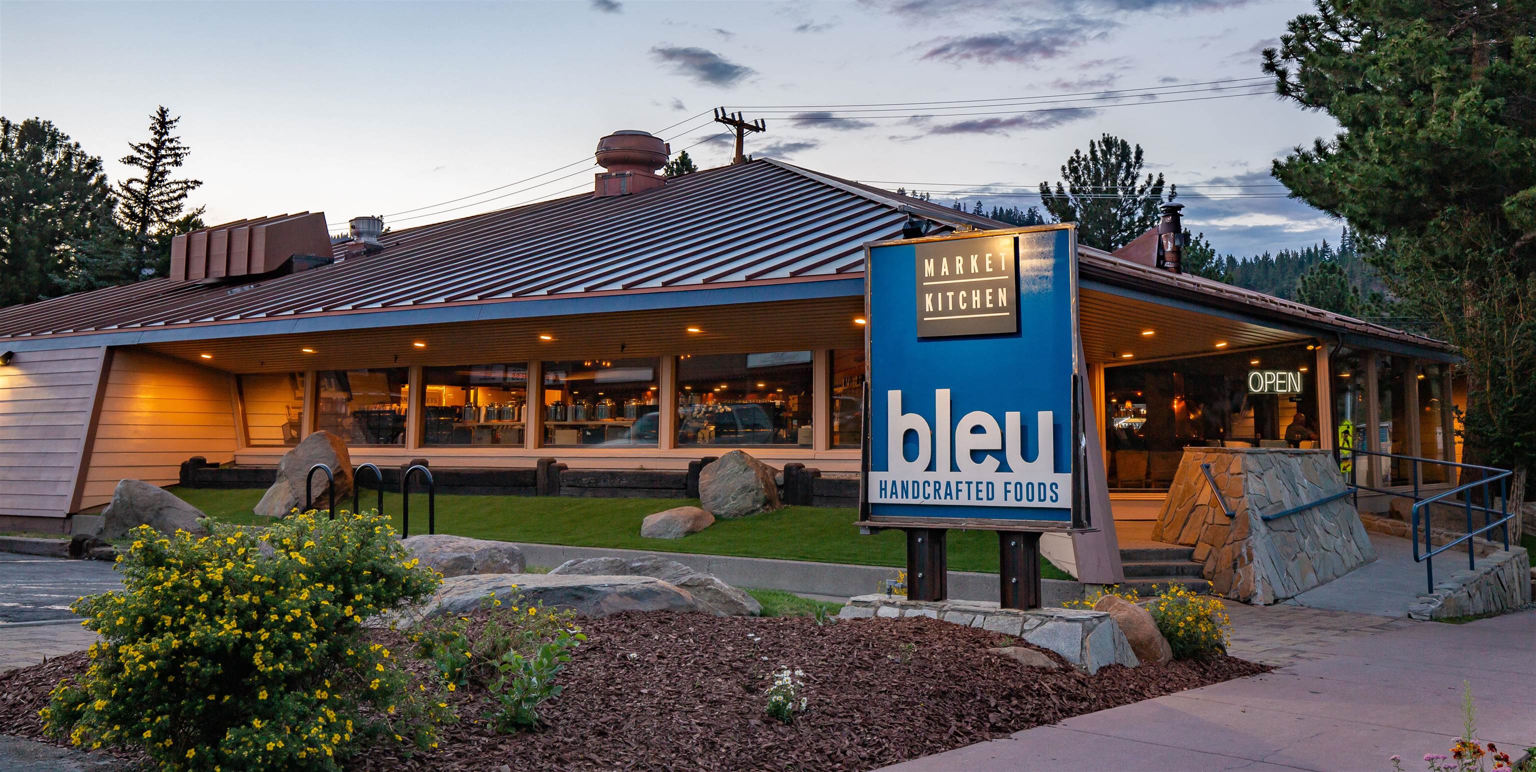 Prominent corner location on one of Mammoth's busiest streets. Originally built as a Charterhouse, this location has proven itself as two of Mammoth's most successful restaurants over a 38-year history, Charthouse and Blue Market/Restaurant. Remodeled in 2018 with more than $400,000 in improvements and finished as Bleu Restaurant/Barand Specialty Market. This space boasts high ceilings with massive glulam beams and modern mountain finishes. This space is turn-key and ready for Mammoth's next big restaurant(s) or market concept. Property also available For Lease.  Sale or lease to include significant inventory as well as use of an off-site beer and wine license and on-site liquor license. Tesla charging station across the street generates consistent and reliable guest visitations. The new "Parcel" housing development is only 1 block to the west and will consist of more than 400 new housing units. Two new hotels currently approved by the Town of Mammoth Lakes demonstrate ongoing growth for Mammoth Lakes. This is the only turn-key restaurant of its type currently available in Mammoth Lakes. See lease listing for details on asking lease terms.  See Associated Docs for Floor Plan and Inventory list.