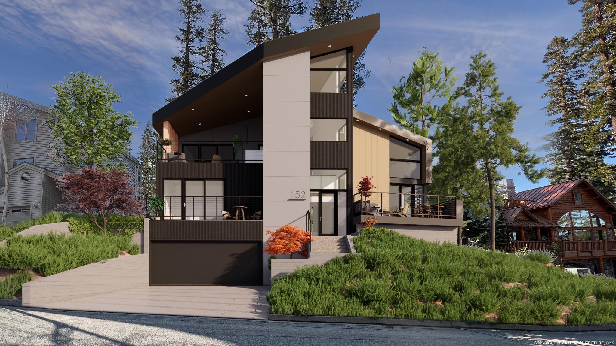 From the Builders of The Villas at Obsidian a brand new ultra-modern Architectural design .04 miles to Canyon Lodge. Construction starting Spring 2023. Located on one of the most coveted streets in Mammoth Slopes. At 3,910 square feet this five bedroom four and half bath home sits high atop its hillside lot with stunning 180-degree views spanning from the Sherwins to Mammoth Mountain. This sophisticated retreat offers the utmost privacy & lives intimately while seamlessly transitioning for gracious entertaining. Indoor-outdoor living blends meticulously with the great room with open dining. Features include engineered hardwood oak floors, high cathedral ceilings, elegant fireplaces, mud room and plenty of storage. No expense was spared in this home’s design. Bright & open with panoramic views thru-out. Gourmet kitchen with premium stainless steel appliances, white oak cabinetry and epic center island with quartz slab counters. Attention to detail is unparalleled. Entering the Primary bedroom you will notice the very spacious sitting area with fireplace looking out at one of four patio decks. Primary bathroom includes dual vanity with gorgeous brushed nickel fixtures and quartz counters. Raised bath and shower area contains mosaic porcelain tile stretching from floor to ceiling with large soaking tub. This minimalistic home showcases a highly crafted/practical floor plan making it ideal for gatherings and entertaining. Enjoy a luxury home fully adorned with high-end finishes including metal roof, fiberglass windows, two car garage and central A/C and heat. 3910 Square feet with mudroom and plenty of storage.Easy access to the Canyon Lodge Gondola to the village restaurants, shopping, and entertainment."