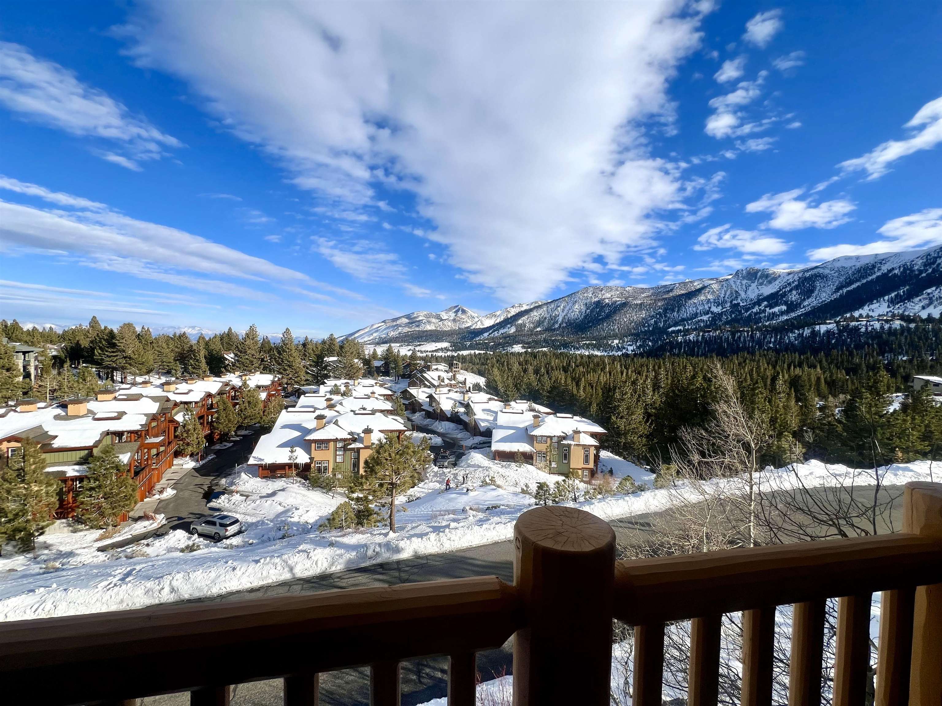 If you're searching for the perfect ski-in, ski-out property with breathtaking views, look no further. Sunstone is ideally located right on the ski run, allowing you to seamlessly glide down to Eagle Lodge and ski straight back to your doorstep at the end of the day. From the covered deck, soak in the stunning views of the Sherwin Mountains, a peek of Mammoth Rock and down valley views stretching to Crowley Lake and the White Mountains. In the summer, enjoy easy access to the Town of Mammoth Lakes' paved trail system, perfect for walking, running, or cycling with access near the complex. Sunstone is one of the most sought after complexes in the area, offering more than just an unbeatable location. Residents enjoy a grand hearth room with a magnificent fireplace, a heated swimming pool, a hot tub, a fitness center, laundry facilities, a heated underground garage, ski and snowboard lockers and convenient elevator access. This well managed, meticulously maintained complex includes all utilities in the monthly HOA fees, making it a hassle free retreat for year-round mountain living.