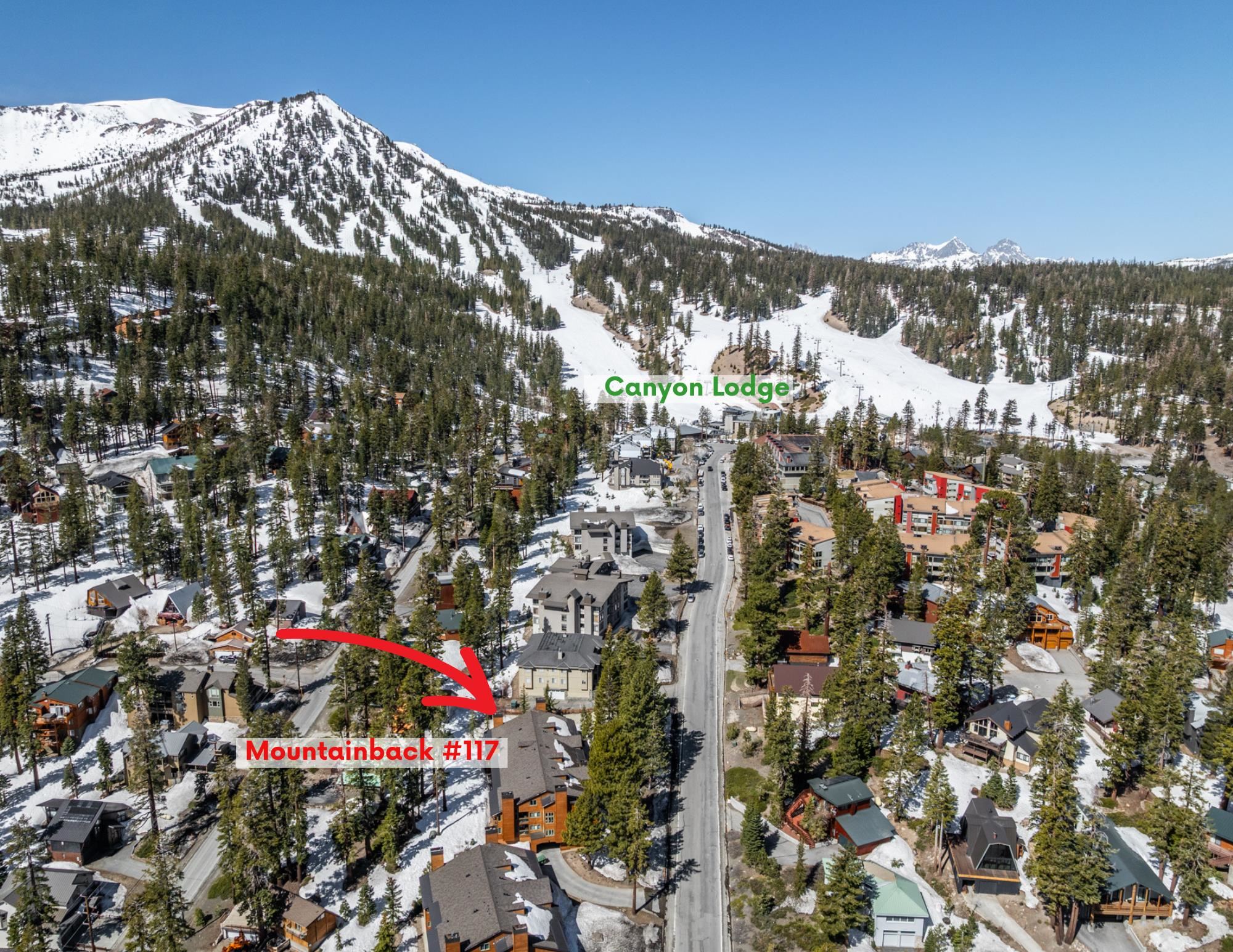 This spacious and inviting 2-bedroom plus loft, 3-bath condo is located in the popular Mountainback complex. This condo is in the building closest to Canyon Lodge—so close, in fact, it’s closer to the mountain than some parking spots! Offering prime access to skiing and mountain activities, the condo is also close to free town shuttle, making it easy to explore other local attractions.  The main level welcomes you into a inviting great room with a high open ceiling and a beautiful stone fireplace, creating a warm and inviting atmosphere. The updated kitchen showcases beautiful granite countertops, while the dining area, laundry, and primary ensuite offer added convenience and functionality. An additional bedroom and bath complete this level. Upstairs, the large loft with its own private bath offers ample space for guests or extra privacy. The condo also features new hardwood floors and all-new windows for improved energy efficiency.  There is a covered deck for relaxing after a fun day of adventures which can be accessed from the primary suite or living room.  The open floor plan blends the living room, dining area, and kitchen seamlessly, perfect for entertaining and spending time with family and friends. Mountainback’s amenities are top-notch, with assigned underground garage parking, multiple hot tubs (with one nearby), and a private ski locker right outside your door. Cable TV and internet are included in the HOA dues, and the complex also features a pool for relaxing after a day on the slopes.   Fully furnished and turnkey, this condo is ready for you to start enjoying immediately, whether for a weekend getaway or a longer stay.