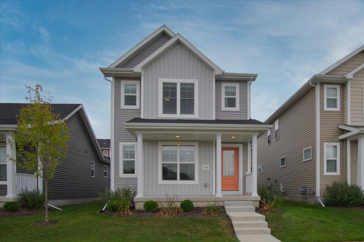 Enjoy serene views of wildflowers & the large pond right across the street from this beautiful 2 year old home. Step inside to a bright living room that flows into the open-concept kitchen & dining area - perfect for entertaining.  The kitchen features a large island, gorgeous quartz counters, deep sink & stainless appliances. The convenient half bath & laundry room with ample storage complete the main level. Upstairs the spacious primary suite features a large walk-in closet & full bath with step in shower.  Two additional bedrooms & a full bath with shower/tub combo round out the upper level. The unfinished basement with bath rough-in provides room to expand. Outdoor living shines with a patio tucked away in this peaceful neighborhood.  Close to parks, trails, & east Madison amenities.